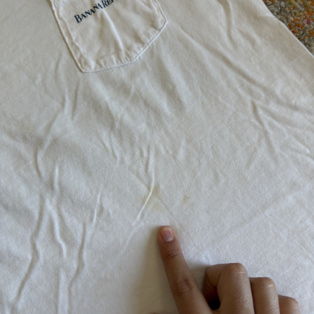 Vintage 80s Banana Republic Zebra Safari Pocket T-Shirt M White Live Free - Picture 3 of 8